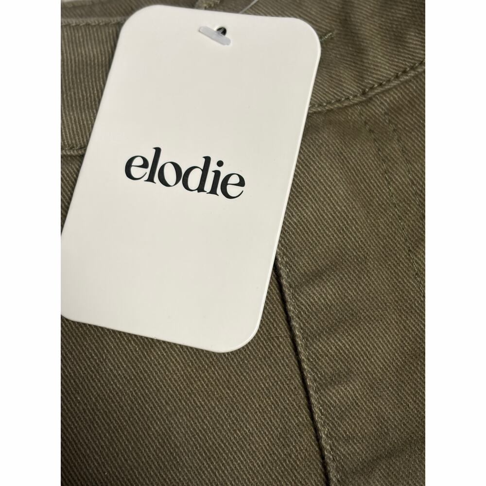 Elodie Olive Green Pleated Mini Skirt Size S NWT Cotton Blend 🌼 - Picture 4 of 6